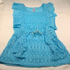 Justice Turquoise Blue Kids Swim Coverup